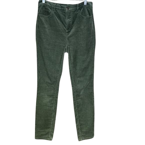 LOFT corduroy green gray high waist skinny stretch size 4 - Picture 1 of 4